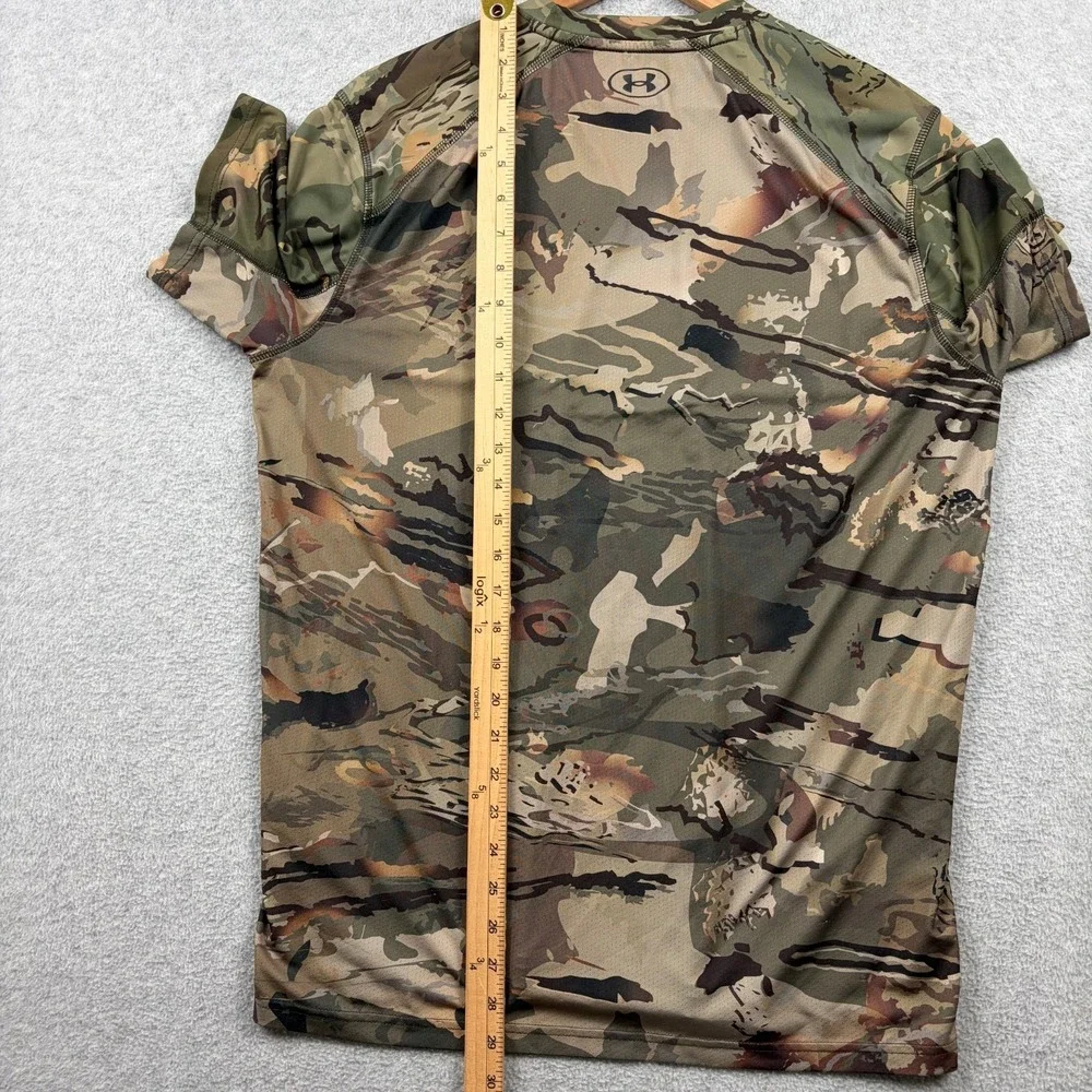 Under Armour Shirt Mens Medium Camo Iso Chill Brush Line Short Sleeve Loose Fit